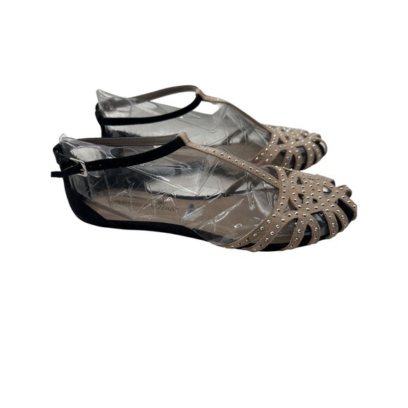 Montego Bay Size 6.5 Rhinestone Closed Toe Sandals Ankle Strap Black Heels - Picture 6 of 10